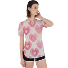 Pink Faded Hearts Perpetual Short Sleeve T-shirt by SpinnyChairDesigns