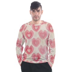 Pink Faded Hearts Men s Long Sleeve Raglan Tee