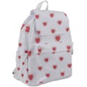 Red Polka Dot Hearts on White Top Flap Backpack View2