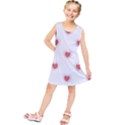 Red Polka Dot Hearts on White Kids  Tunic Dress View1