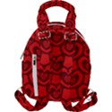 Dark Red Heart Pattern Travel Backpacks View2