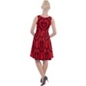 Dark Red Heart Pattern Knee Length Skater Dress View2