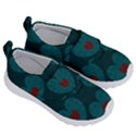 Teal and Red Hearts Kids  Velcro No Lace Shoes View3