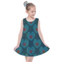 Teal and Red Hearts Kids  Summer Dress View1