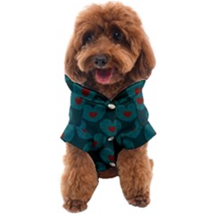 Teal And Red Hearts Dog Coat