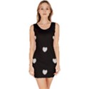 Black and White Polka Dot Hearts Bodycon Dress View1