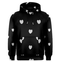 Black And White Polka Dot Hearts Men s Core Hoodie by SpinnyChairDesigns