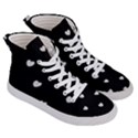 Black and White Polka Dot Hearts Women s Hi-Top Skate Sneakers View3