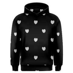 Black And White Polka Dot Hearts Men s Overhead Hoodie by SpinnyChairDesigns