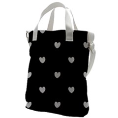 Black And White Polka Dot Hearts Canvas Messenger Bag