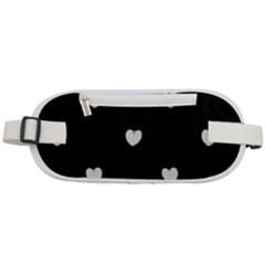 Black And White Polka Dot Hearts Rounded Waist Pouch