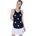 Black and White Polka Dot Hearts Racer Back Mesh Tank Top View1