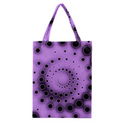 Abstract Black Purple Polka Dot Swirl Classic Tote Bag by SpinnyChairDesigns