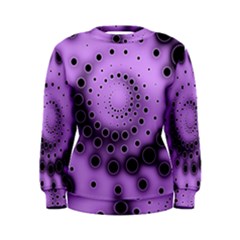 Abstract Black Purple Polka Dot Swirl Women s Sweatshirt by SpinnyChairDesigns