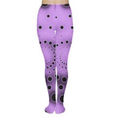 Abstract Black Purple Polka Dot Swirl Tights by SpinnyChairDesigns