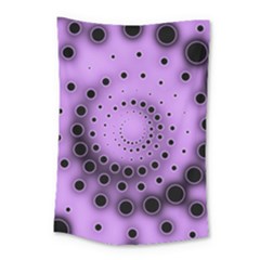 Abstract Black Purple Polka Dot Swirl Small Tapestry by SpinnyChairDesigns