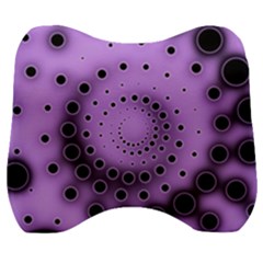 Abstract Black Purple Polka Dot Swirl Velour Head Support Cushion by SpinnyChairDesigns