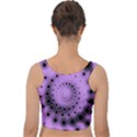 Abstract Black Purple Polka Dot Swirl Velvet Crop Top View2