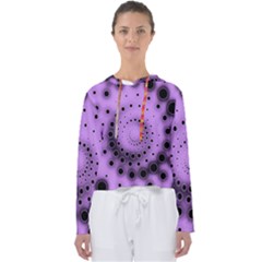 Abstract Black Purple Polka Dot Swirl Women s Slouchy Sweat by SpinnyChairDesigns