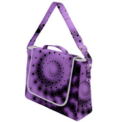 Abstract Black Purple Polka Dot Swirl Box Up Messenger Bag by SpinnyChairDesigns