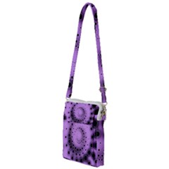 Abstract Black Purple Polka Dot Swirl Multi Function Travel Bag by SpinnyChairDesigns