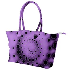 Abstract Black Purple Polka Dot Swirl Canvas Shoulder Bag by SpinnyChairDesigns