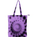 Abstract Black Purple Polka Dot Swirl Double Zip Up Tote Bag View1