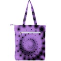 Abstract Black Purple Polka Dot Swirl Double Zip Up Tote Bag View2