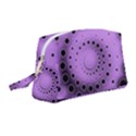 Abstract Black Purple Polka Dot Swirl Wristlet Pouch Bag (Medium) View1