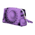 Abstract Black Purple Polka Dot Swirl Wristlet Pouch Bag (Medium) View2