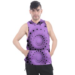 Abstract Black Purple Polka Dot Swirl Men s Sleeveless Hoodie