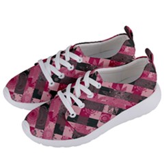 Abstract Pink Grey Stripes Women s Lightweight Sports Shoes by SpinnyChairDesigns