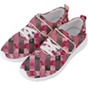 Abstract Pink Grey Stripes Men s Velcro Strap Shoes View2