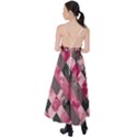 Abstract Pink Grey Stripes Tie Back Maxi Dress View2