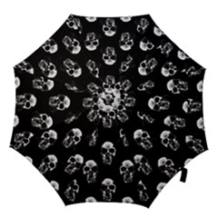 Black And White Skulls Hook Handle Umbrellas (small) by SpinnyChairDesigns