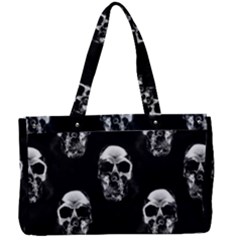 Black And White Skulls Canvas Work Bag by SpinnyChairDesigns