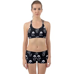 Black And White Skulls Back Web Gym Set by SpinnyChairDesigns