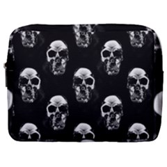 Black And White Skulls Make Up Pouch (large) by SpinnyChairDesigns