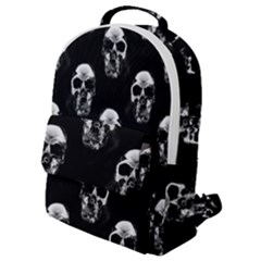 Black And White Skulls Flap Pocket Backpack (small) by SpinnyChairDesigns