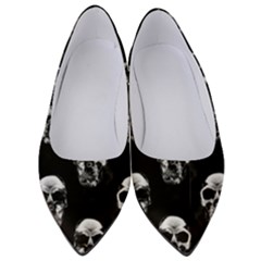 Black And White Skulls Women s Low Heels by SpinnyChairDesigns