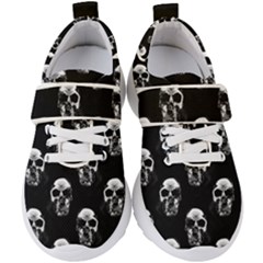 Black And White Skulls Kids  Velcro Strap Shoes by SpinnyChairDesigns