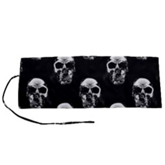 Black And White Skulls Roll Up Canvas Pencil Holder (s) by SpinnyChairDesigns