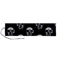 Black And White Skulls Roll Up Canvas Pencil Holder (l) by SpinnyChairDesigns