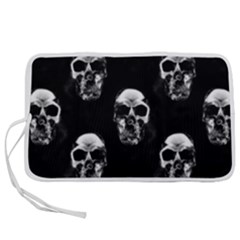 Black And White Skulls Pen Storage Case (m) by SpinnyChairDesigns