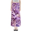 Plum Purple Abstract Floral Pattern Full Length Maxi Skirt View1