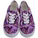 Plum Purple Abstract Floral Pattern Kids  Classic Low Top Sneakers View1