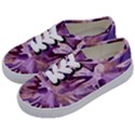 Plum Purple Abstract Floral Pattern Kids  Classic Low Top Sneakers View2