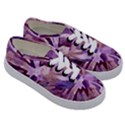 Plum Purple Abstract Floral Pattern Kids  Classic Low Top Sneakers View3