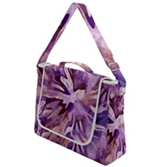 Plum Purple Abstract Floral Pattern Box Up Messenger Bag