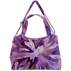 Plum Purple Abstract Floral Pattern Double Compartment Shoulder Bag by SpinnyChairDesigns